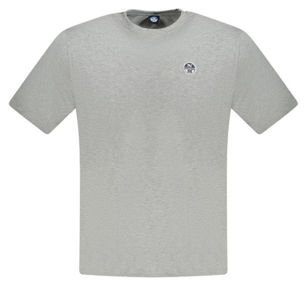 Graues Kurzarm-Herren T-Shirt mit Rundhals & Produktbild 