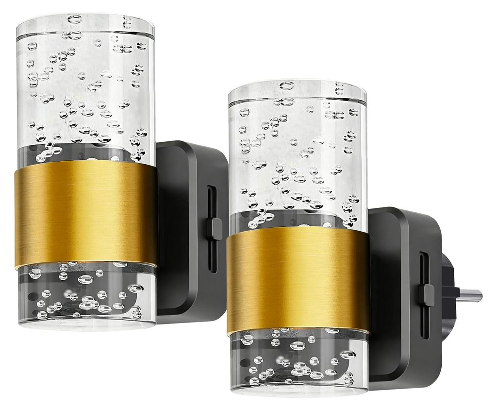 LED Nachtlicht Steckdose Schwarz Kupfer Up-and-Down Acryl Produktbild 