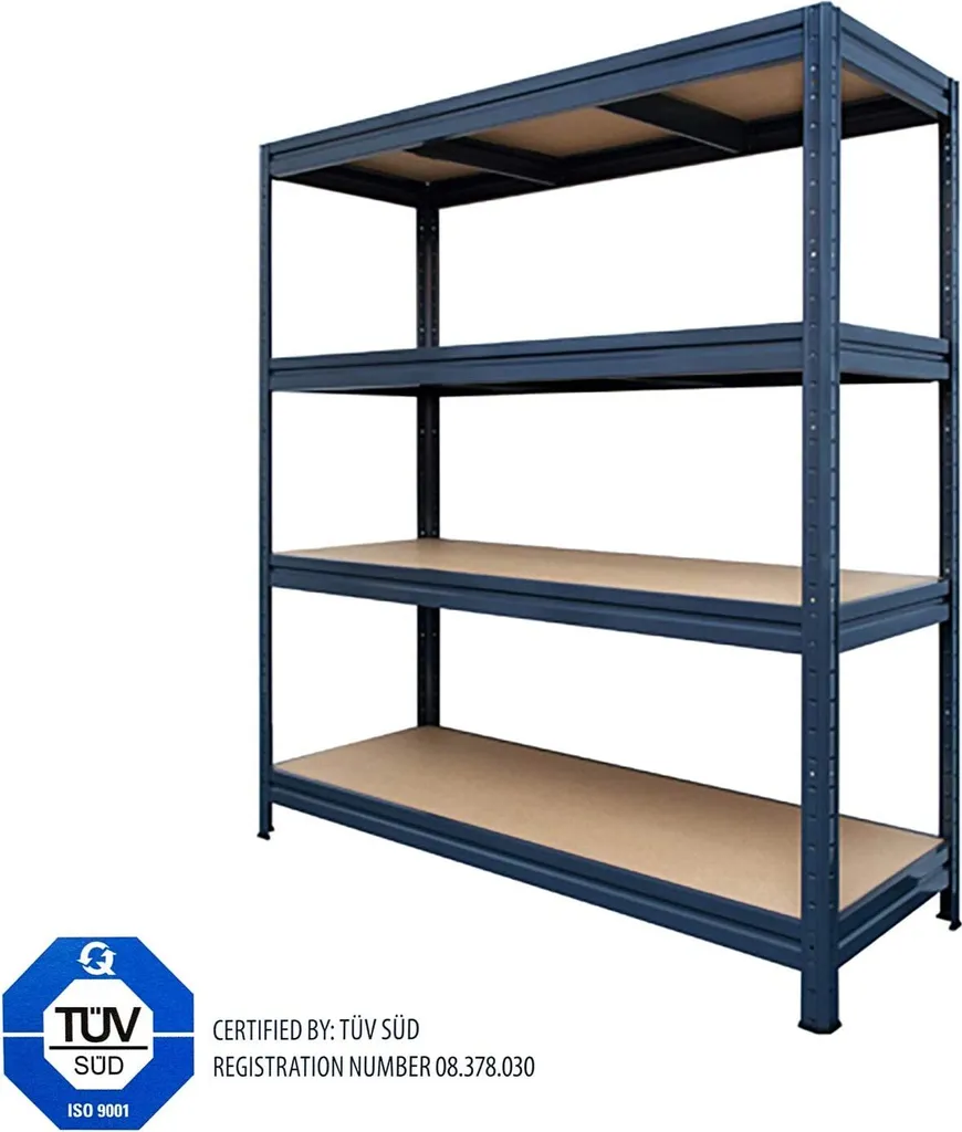 Étagère de rangement garage et atelier grise grande largeur 160cm