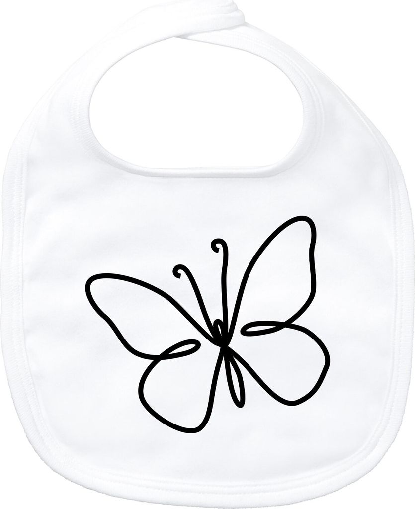 Huuraa Baby Lätzchen Schmetterling Silhouette White Klettverschluss Baumwolle Latz Geschenkidee