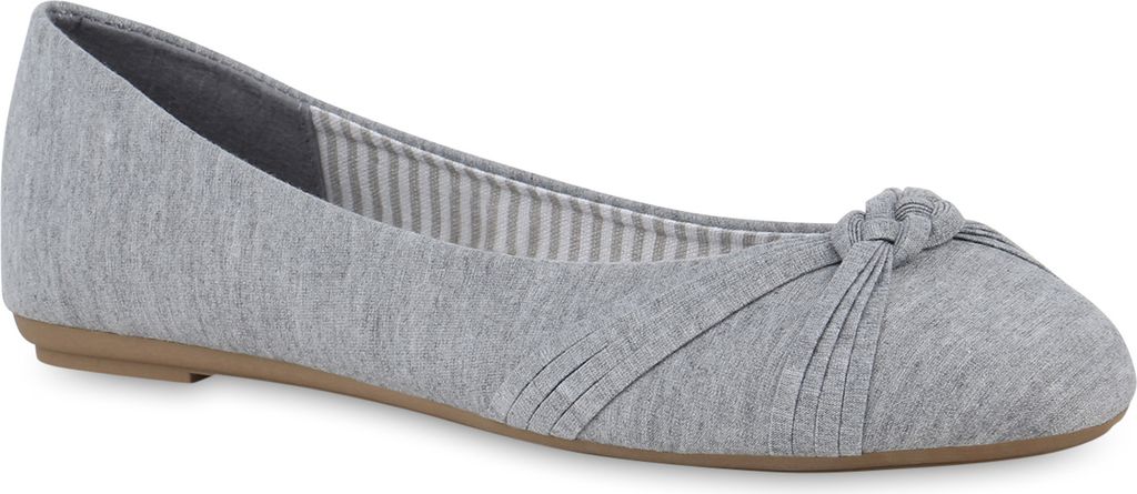 VAN HILL Damen Übergrößen Klassische Ballerinas Slippers Schuhe 841289, Farbe: Grau, Größe: 43