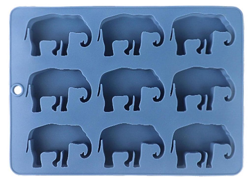 Eiswürfelschale aus Silikon mit Tierformen, Elefanten- und Wolfsform, BPA-frei, leicht zu lösende Eismaschine für Zuhause