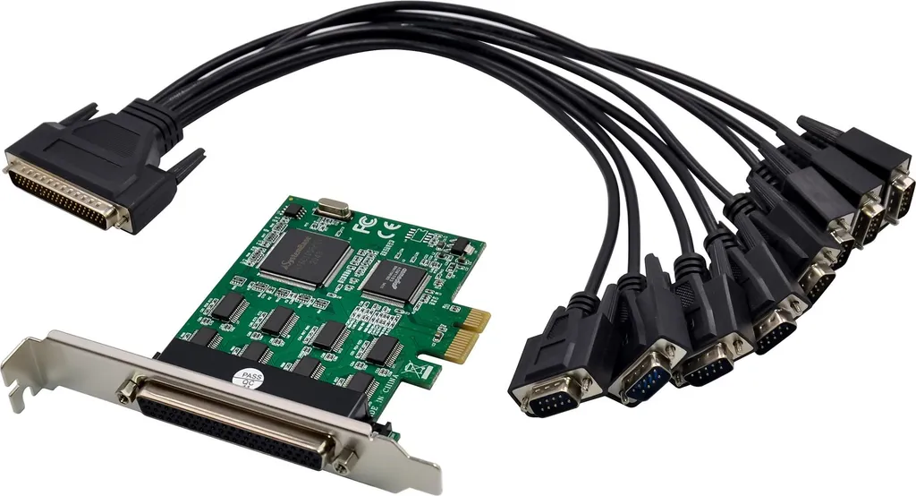 Carte d'interface InLine PCIe x1 vers 8x RS-232 DB9 pour PC - 9