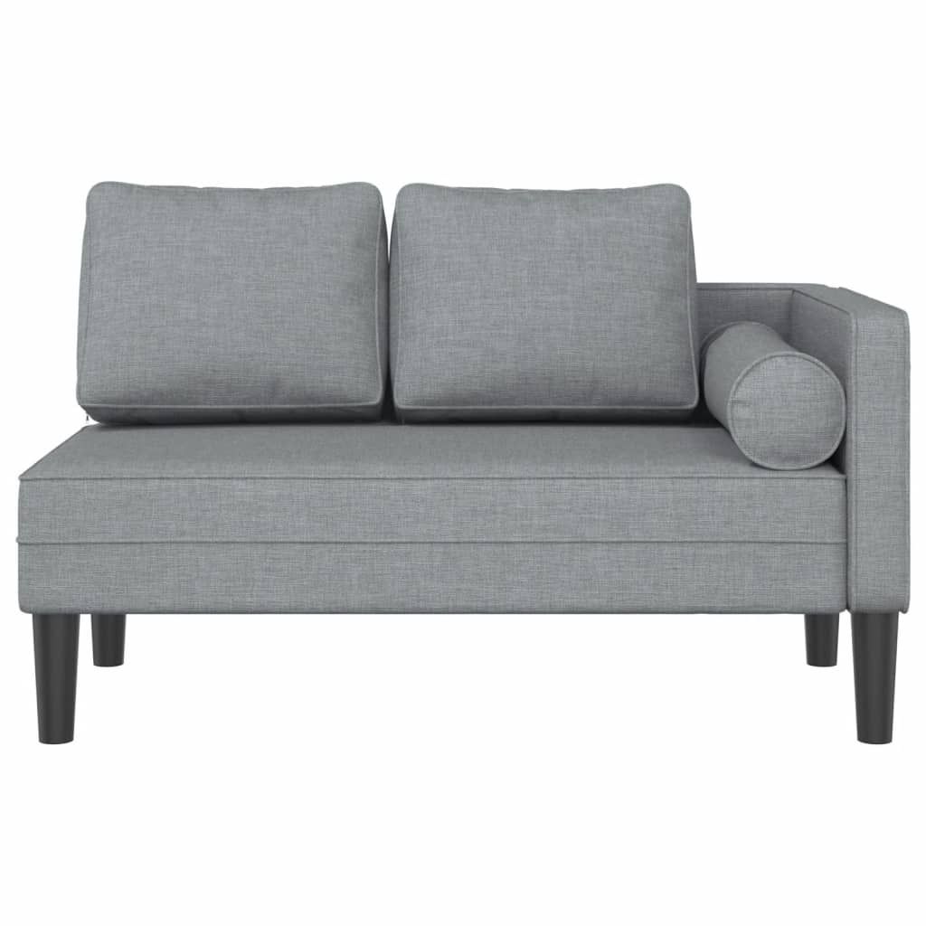 “2026 Modern“ Chaiselongue mit Kissen Hellgrau Stoff - Designermöbel 114549 - Recamieren