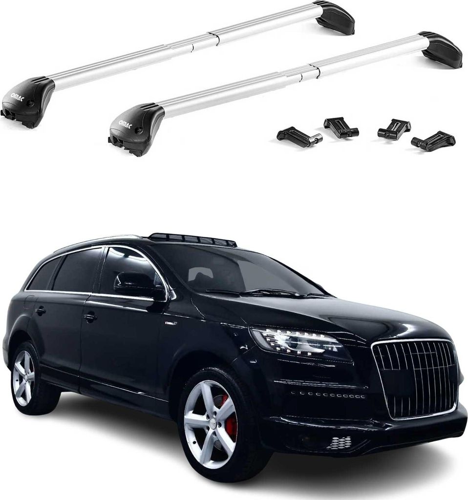 Dachträger Grundträger für Audi Q7 4L 2006-2015 Aluminium Silber 2 tlg ABE
