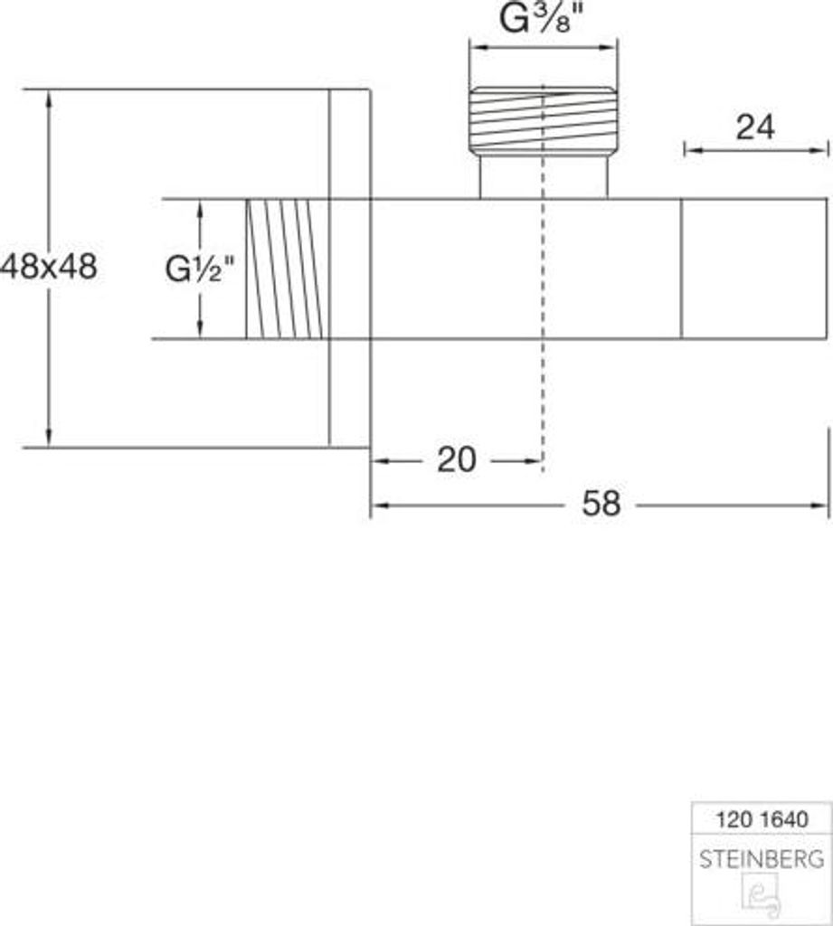 Steinberg Serie 120 Eckventil, G1/2, 48x48mm, 1201640