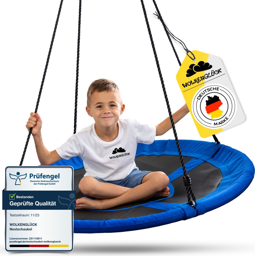 WOLKENGLÜCK® Nestschaukel [Ø 110 cm] - Höhenverstellbare Produktbild 
