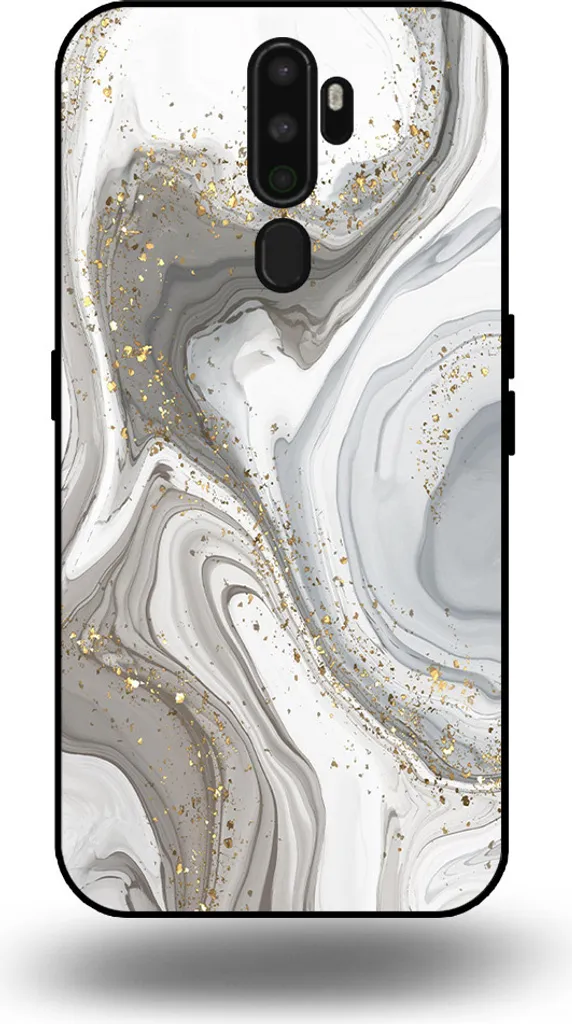 Custodia Protettiva OPPO A9 2020 Marmo Argento Smartphonica TPU Shock