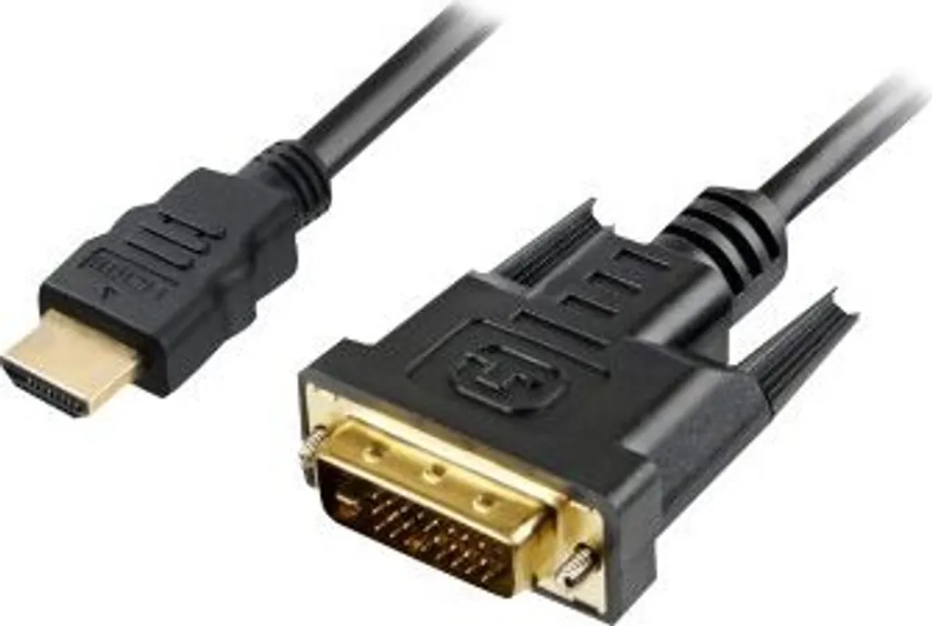 Sharkoon Câble HDMI vers DVI-D 2m Noir - Adaptateur Vidéo Haute Résolution - 3