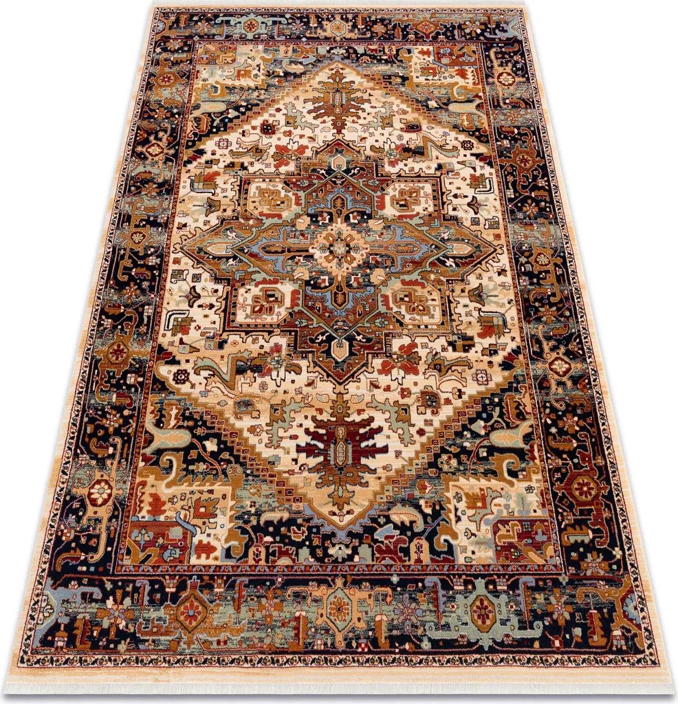 Tapis laine anti-bruit et isolant Keshan Oriental Beige 120x145 cm