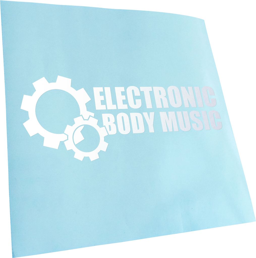 Kiwistar - Autoaufkleber - Elektronic Body Music - EBM Zahnrad Heckscheibenaufkleber - Aufkleber für Auto Kfz Fahrrad, LKW, Truck Mofa