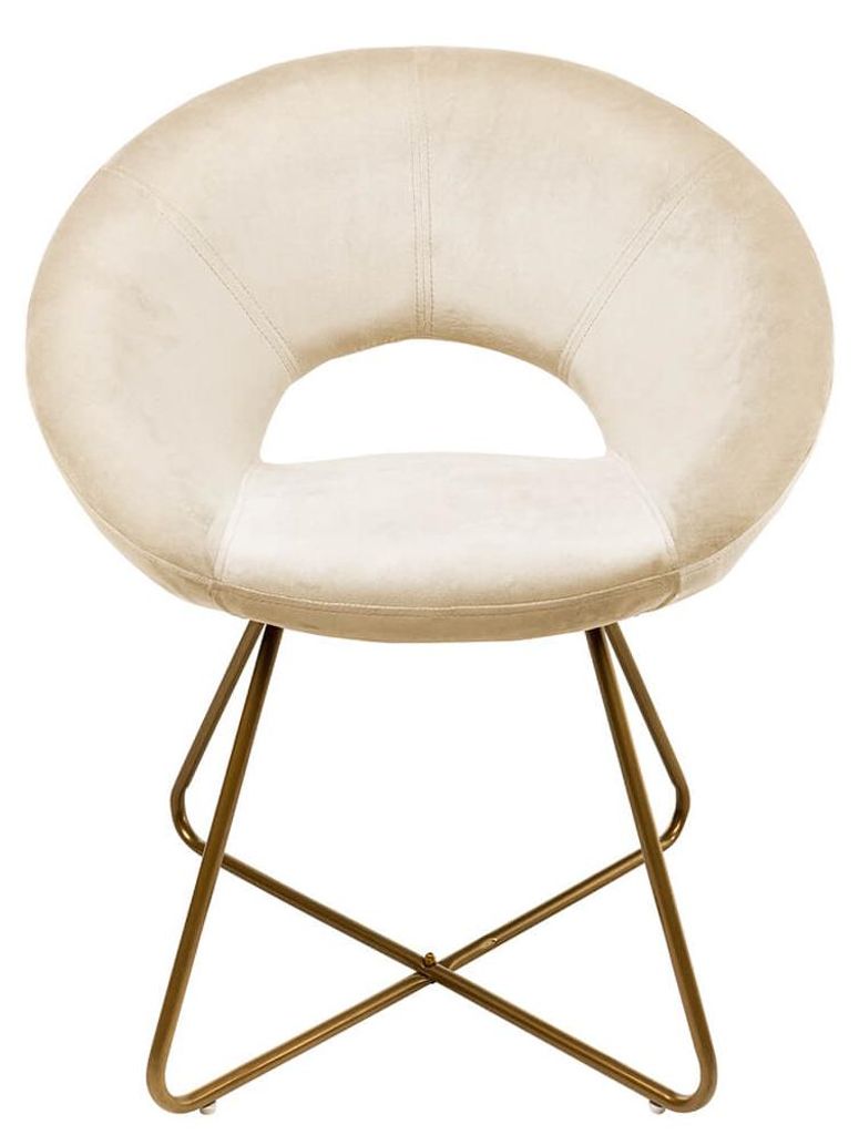 HOME DELUXE - Esszimmerstühle Samt SELESA - Farbe: Beige, Produktbild 