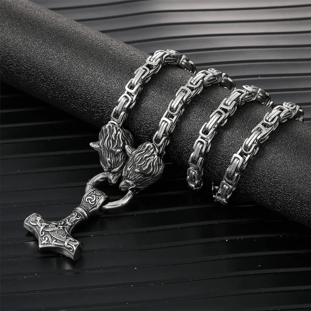 Mjolnir AFSTALR Collana Martello di Thor Acciaio Inox - Regalo Uomo - 4