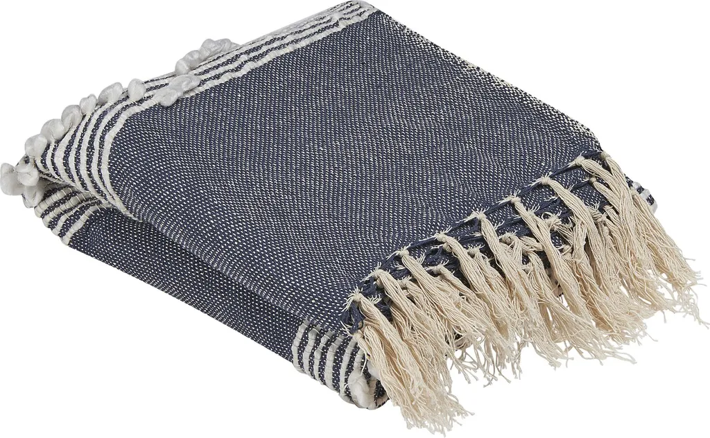 Plaid bleu doux et chaud 130x150 cm pour canapé ne bouloche pas