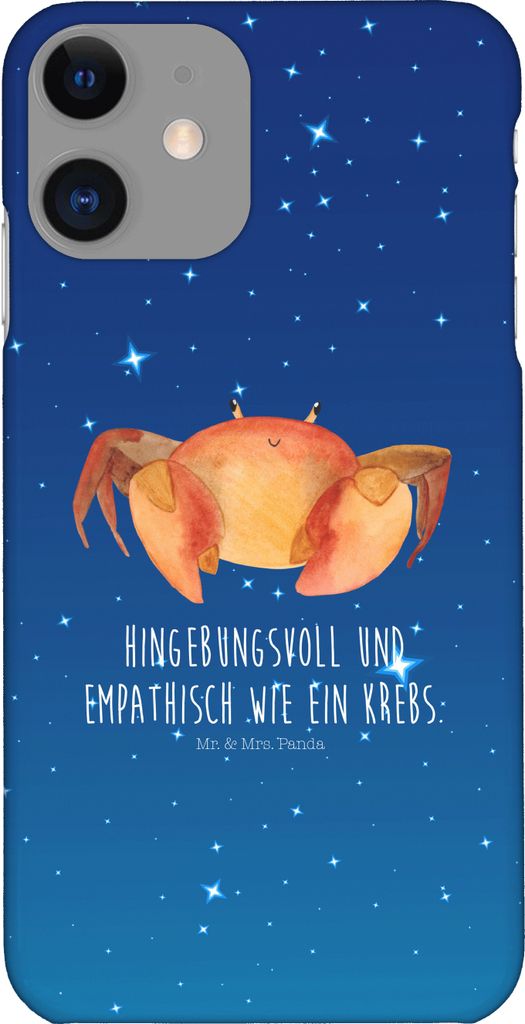 Mr. & Mrs. Panda Iphone 11 Handyhülle Sternzeichen Krebs - Sternenhimmel Blau - Geschenk, Krabbe, Meer, Handy Case, Cover, Krebse, Meerestier, Hü...