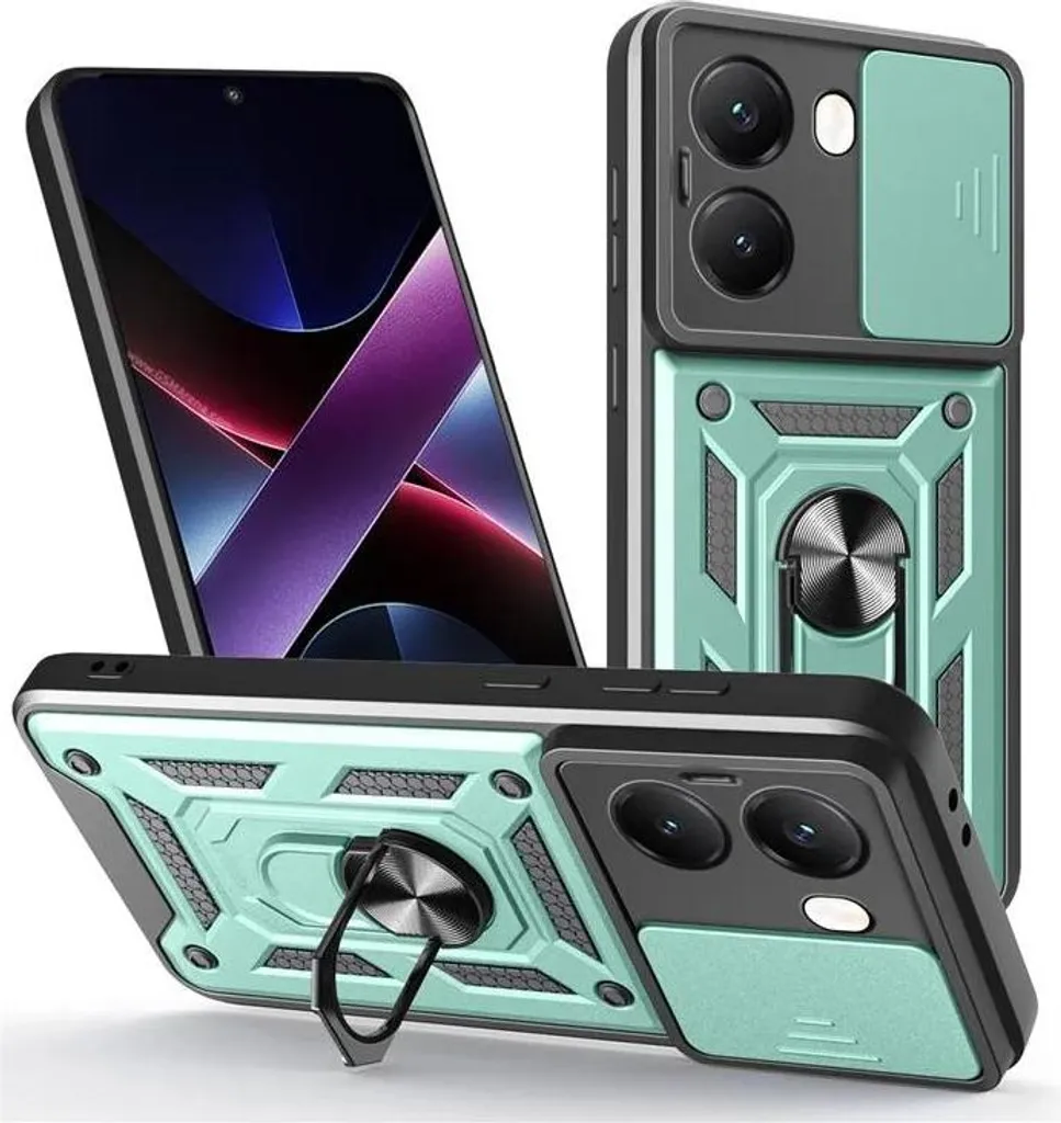 Migliore Cover Poco X7 Pro: Phonesta CamShield Verde con Cursore