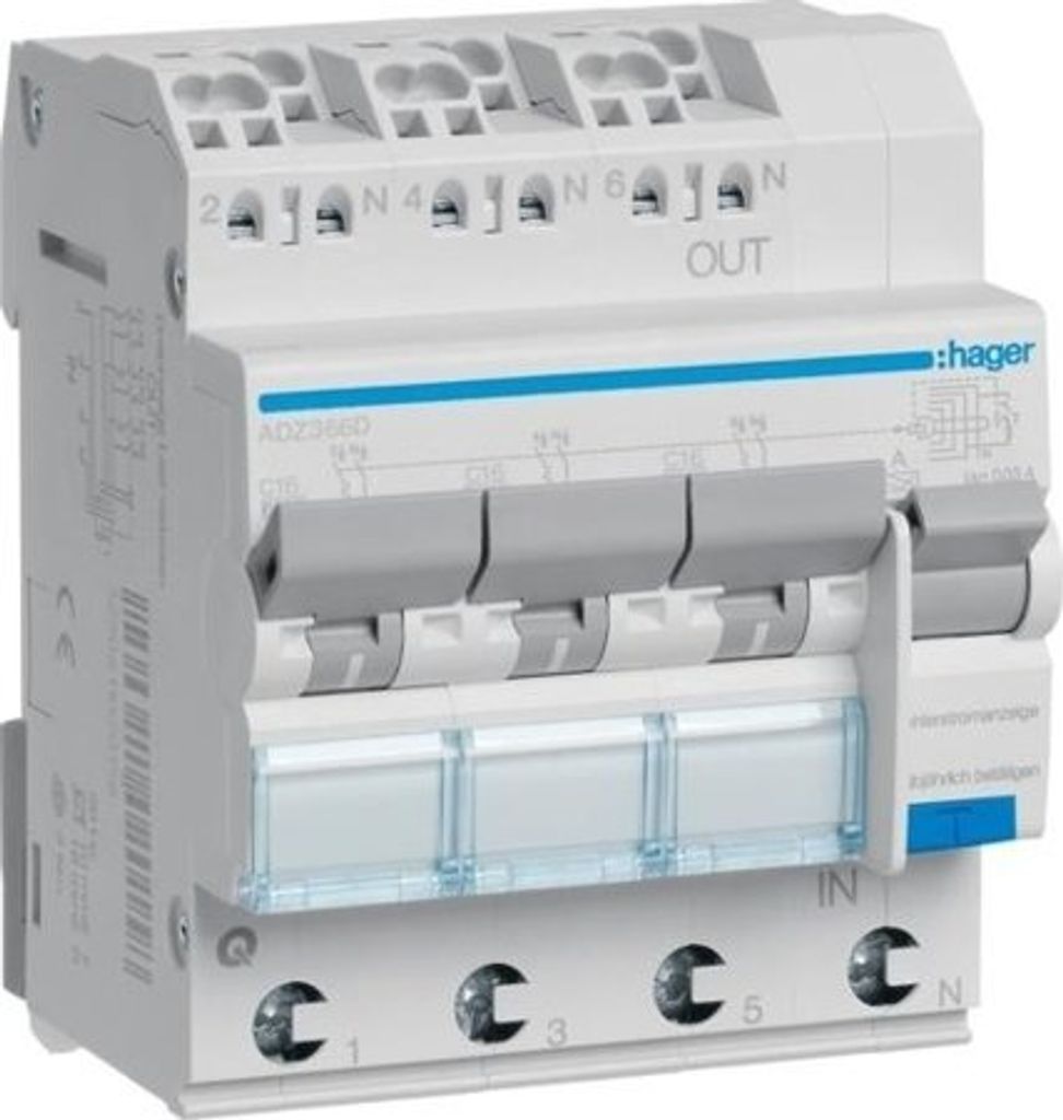 HAGER CDF540D FI-Schutzschalter 2P 10kA 40A 30mA TypF (CDF540D)