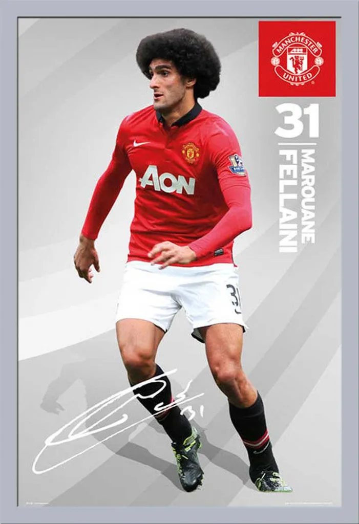 Poster Incorniciato Fellaini Manchester Utd 13/14 MDF Shinsuke Argento