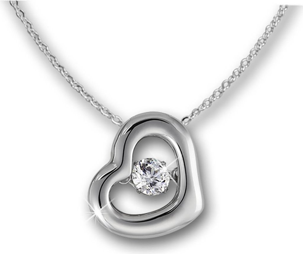 SilberDream SET Kette Anhänger Zirkonia beweglich SILBER Herz DSK106W