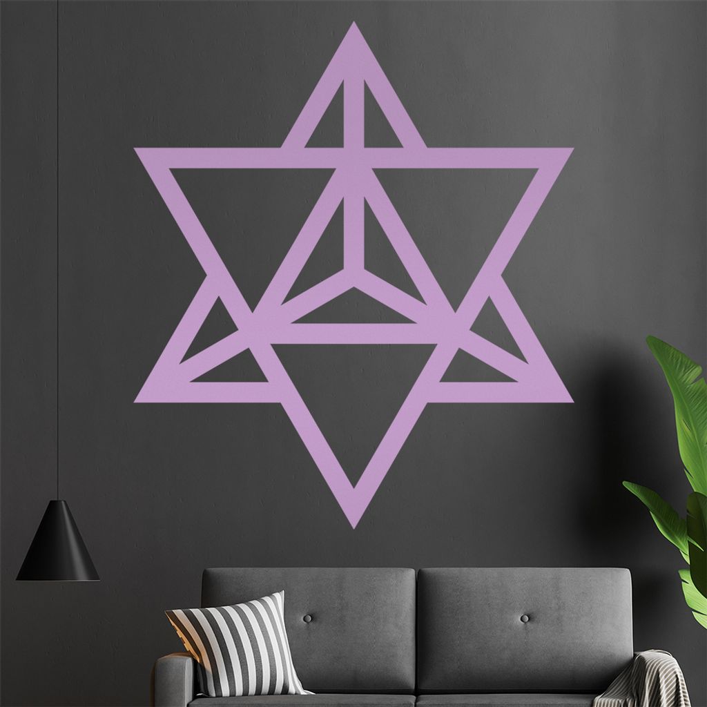 Merkaba Wandtattoo in 6 Größen - Wandaufkleber Wall Sticker - Dekoration, Küche, Wohnzimmer, Schlafzimmer, Badezimmer