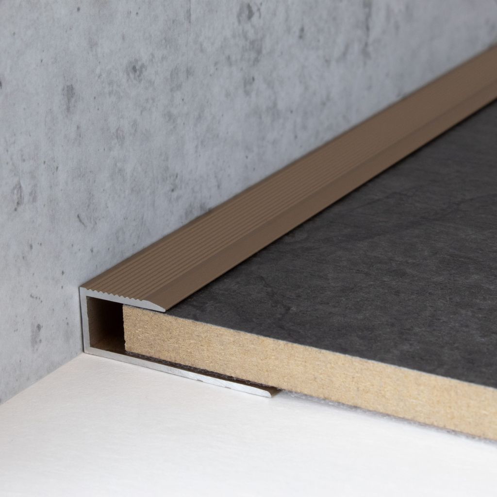 PROVISTON | Einfass- & Abschlussprofil | Aluminium | 34 x 8.5 x 1000 mm | Silber | Einschubprofil | Abschlussleiste | Bodenprofil
