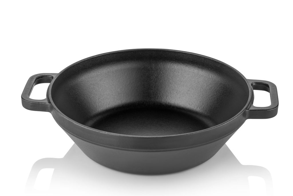 Silver Wok Pfanne - 28 cm - 3.5 liter - Gusseisen - 4 Schichten Emaille-Beschichtung