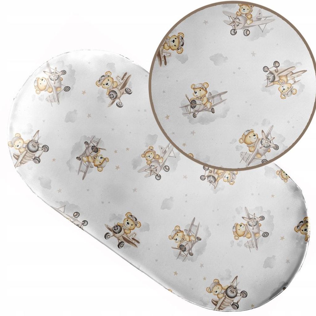 Spannbettlaken mit Gummizug 38x80 cm für Kinderwagen Moseskorb Wiege 100% Baumwolle
