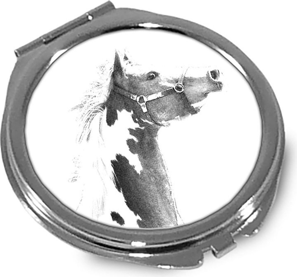 American Paint Horse - Taschenspiegel mit Pferd, personalisierter Taschenspiegel, kompakter Spiegel mit Art-Dog-Logo