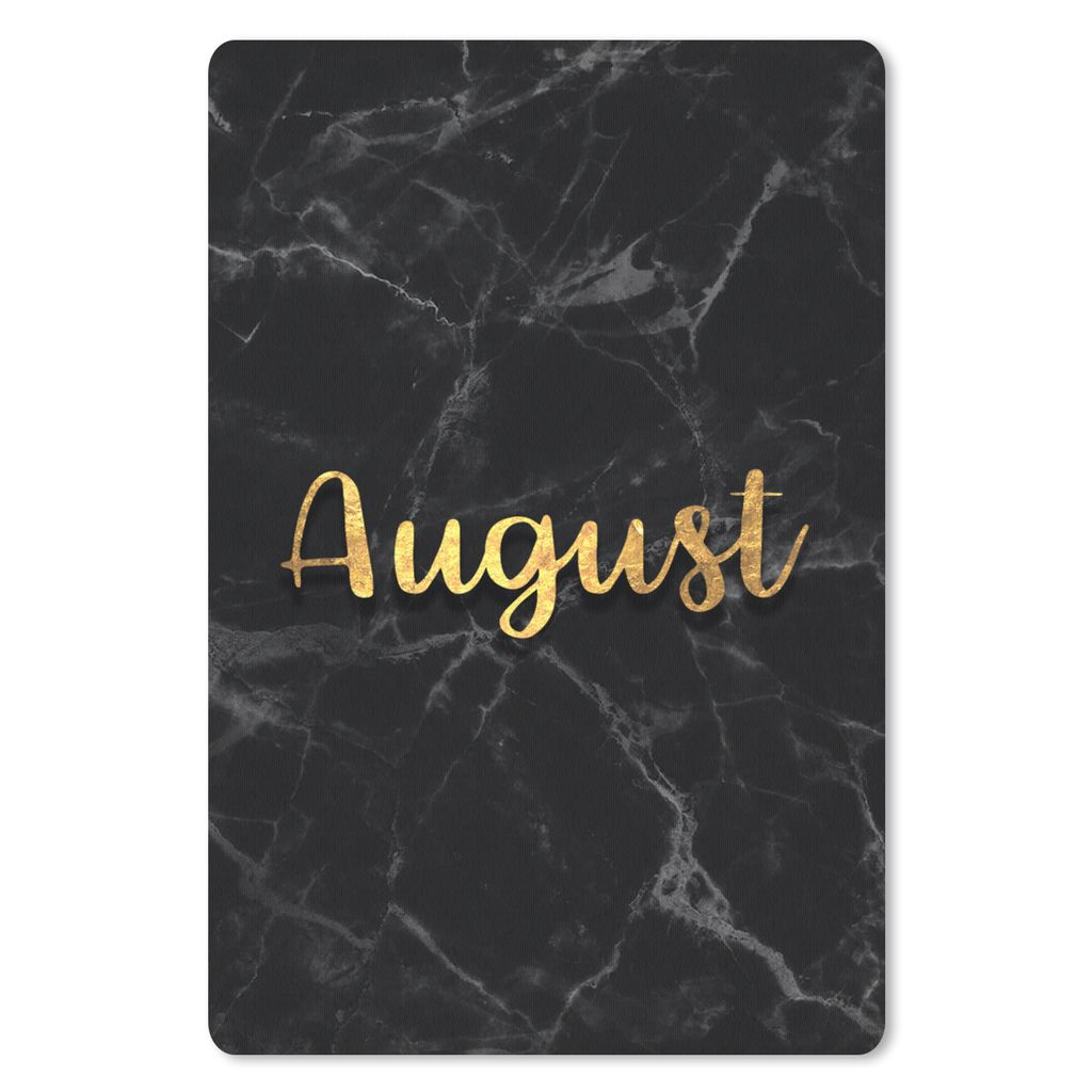 MuchoWow Mauspad Mousepad Kalender - August - Gold - Marmor 18x27 cm - Mousepads - Maus Mat - Pad - Mausunterlage