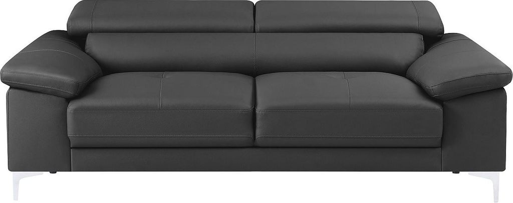 Ledersofa 3-Sitzer - Anthrazit - SOLANGE Produktbild 