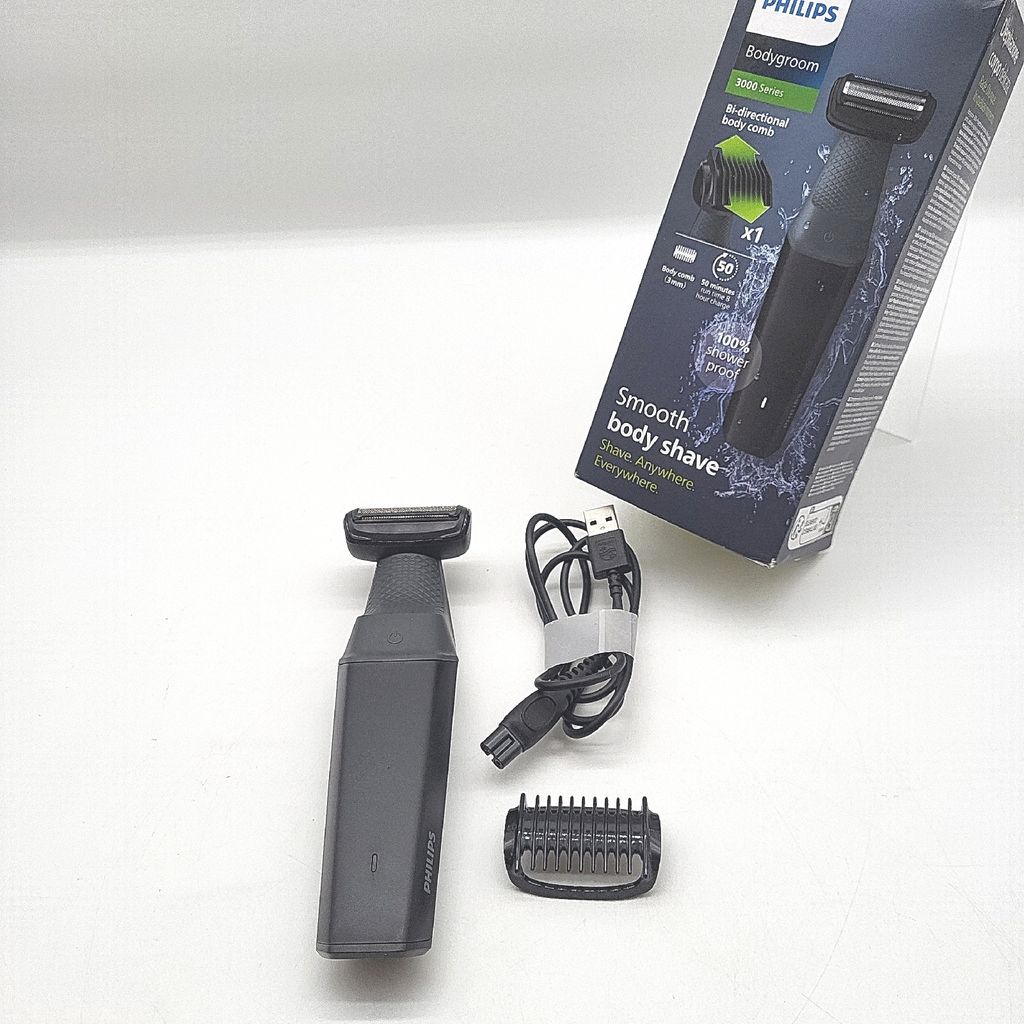 Philips Bodygroom Series 3000, wasserfester Trimmer für Intimbereich und Körper, gründliche und angenehme Rasur, Ganzkörperpflege, 50 Min. Lauf...