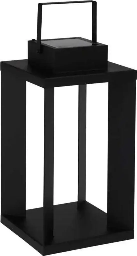 Lanterne solaire H42cm noire design moderne pour balisage extérieur