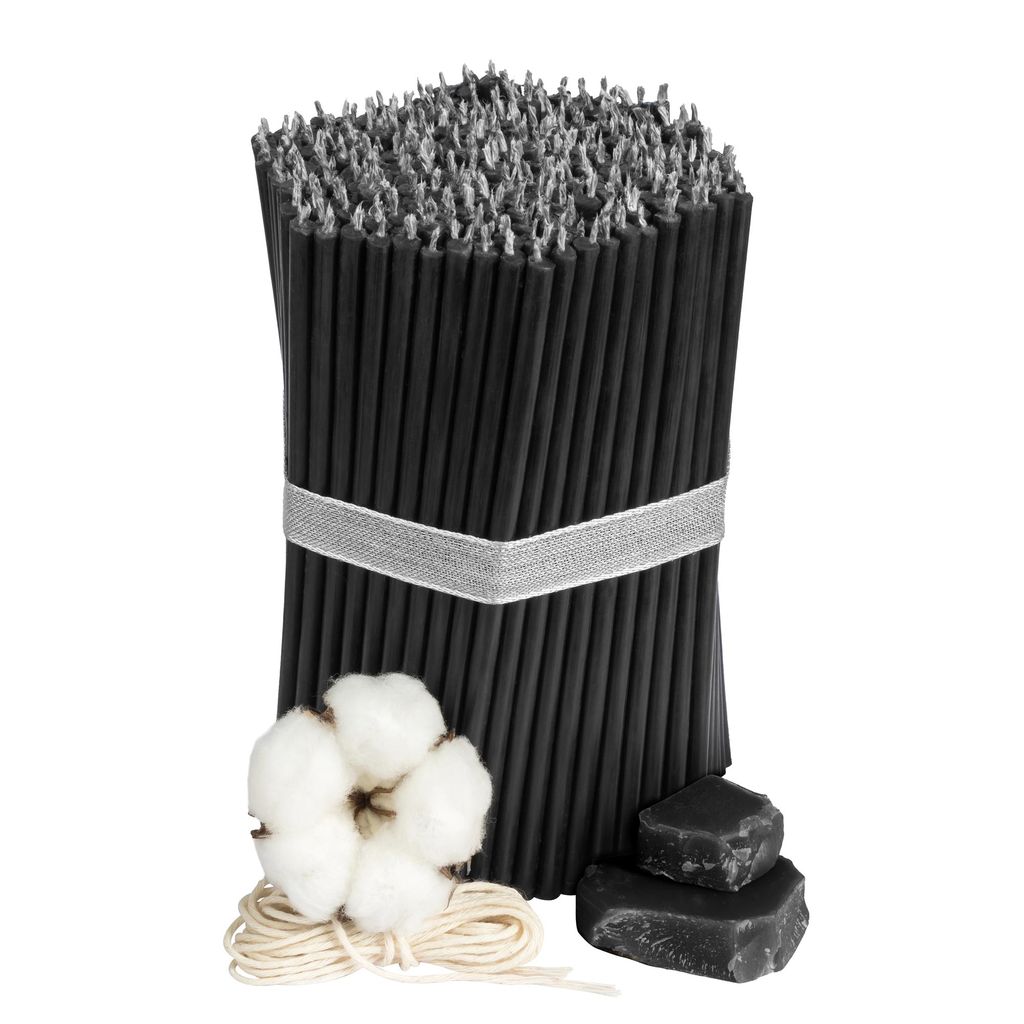 Diveevo Ritualkerzen №80 - 20 Schwarze Bienenwachskerzen Geweiht Für Meditation & Rituale