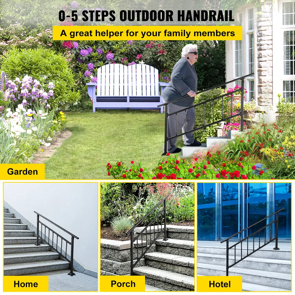 Garde-corps réglable 172,5 cm - Rampe pour marches avec angle ajustable