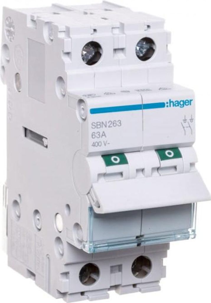 Interrupteur 2p 63a Sectionneur Modulaire Bipolaire - Hager Image du produit 