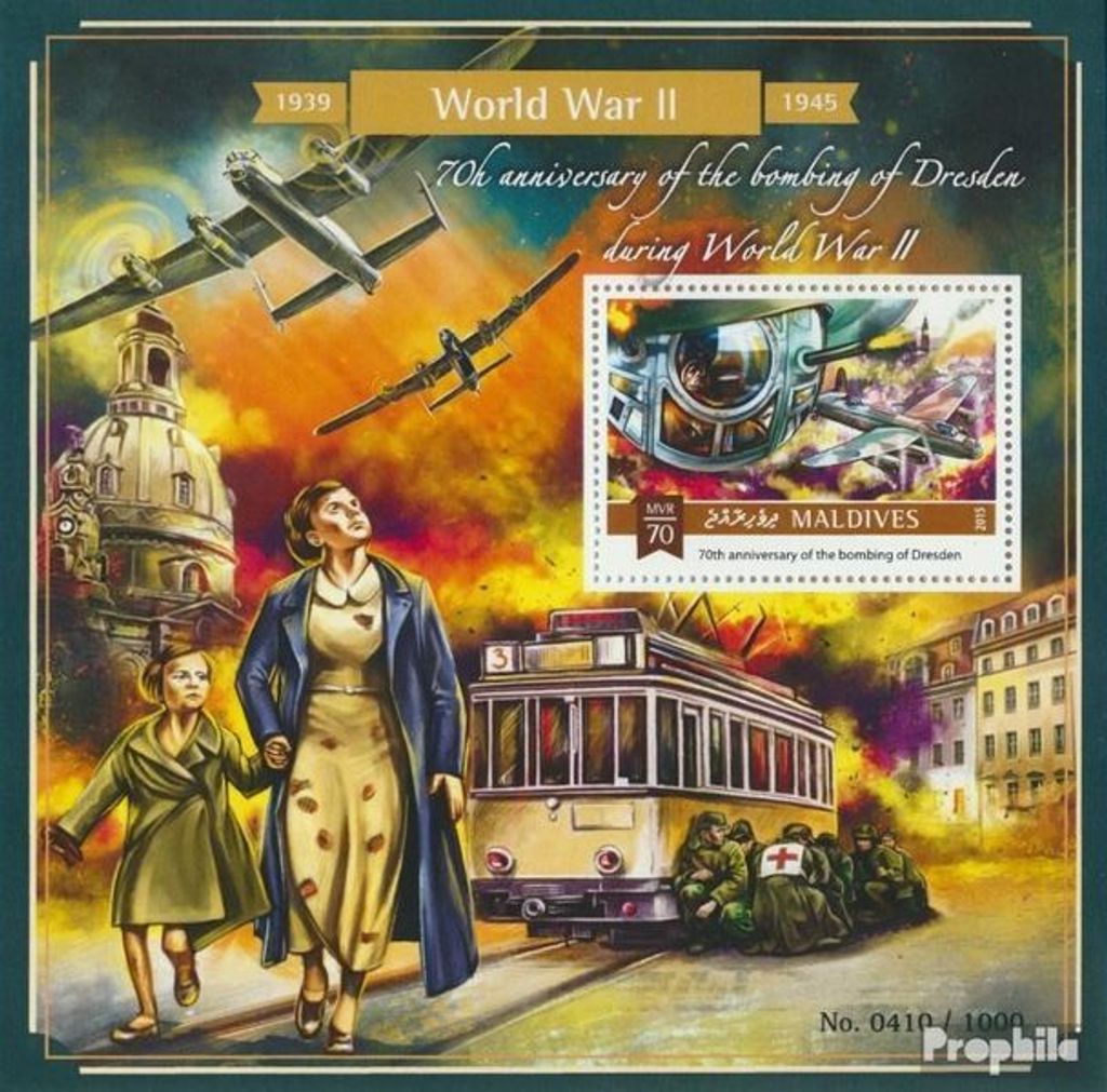Briefmarken Malediven 2015 Mi Block 886 (kompl. Ausg.) postfrisch Zweiter Weltkrieg