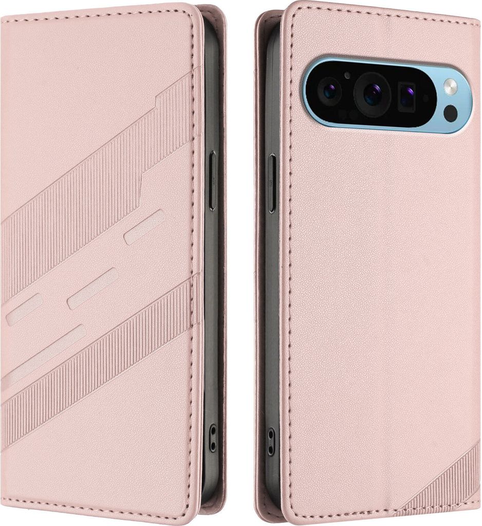 Hülle für Google Pixel 10 Pro XL, Kunstleder Brieftaschen Handyhülle mit Kartenfach und Standfunktion Pink