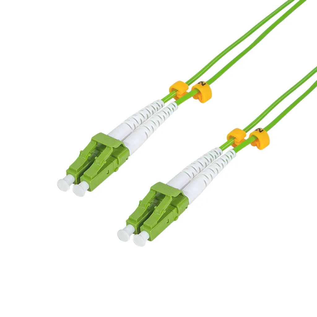 Câble patch FO duplex OM5 LC/LC LogiLink 50/125µ vert lime de 7,5m - 3