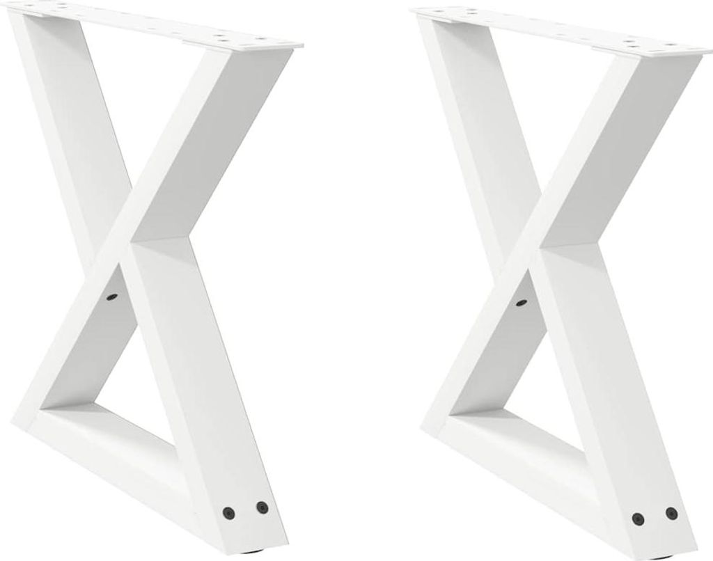vidaXL Couchtischbeine 2 Stk. Weiß 50x(42-43,3) cm Stahl