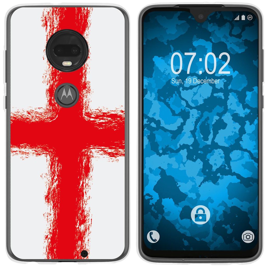 PhoneNatic Case kompatibel mit Motorola Moto G7 Plus Silikon-Hülle WM England M4