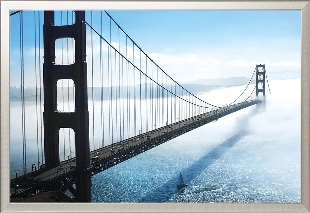 Affiche San Francisco avec Cadre Amovible Argenté et Vitre Acrylique