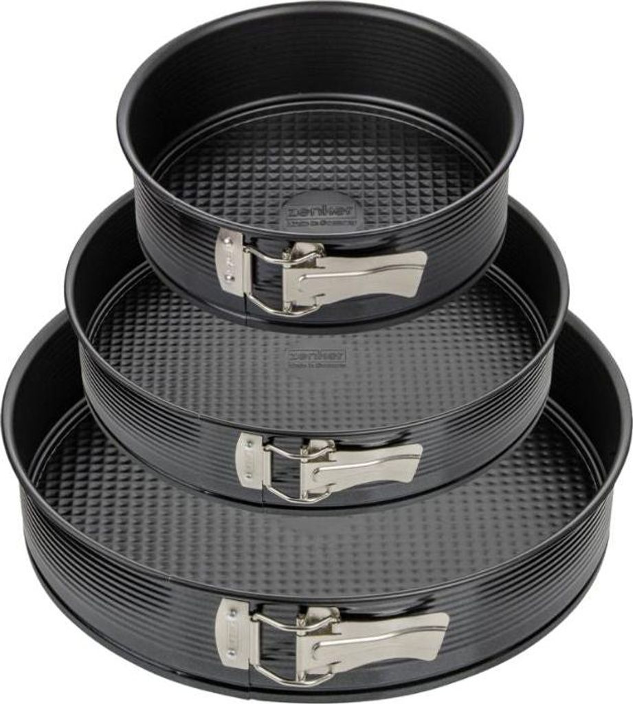 Set mit 3 runden Springformen – ZENKER – Schwarz Metallic – 20, 24 und 28 cm