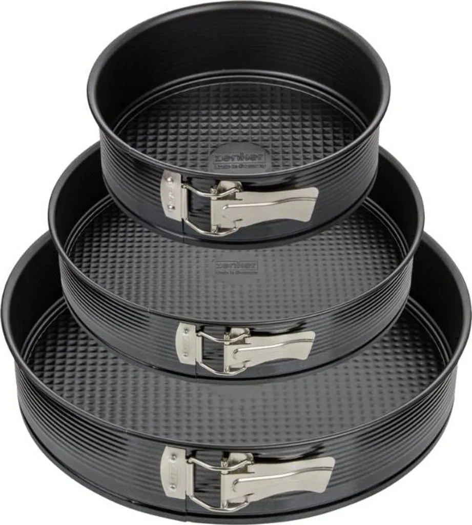 Zenker Set 3 Teglie a Cerniera 20 24 28 cm Nero Metallizzato