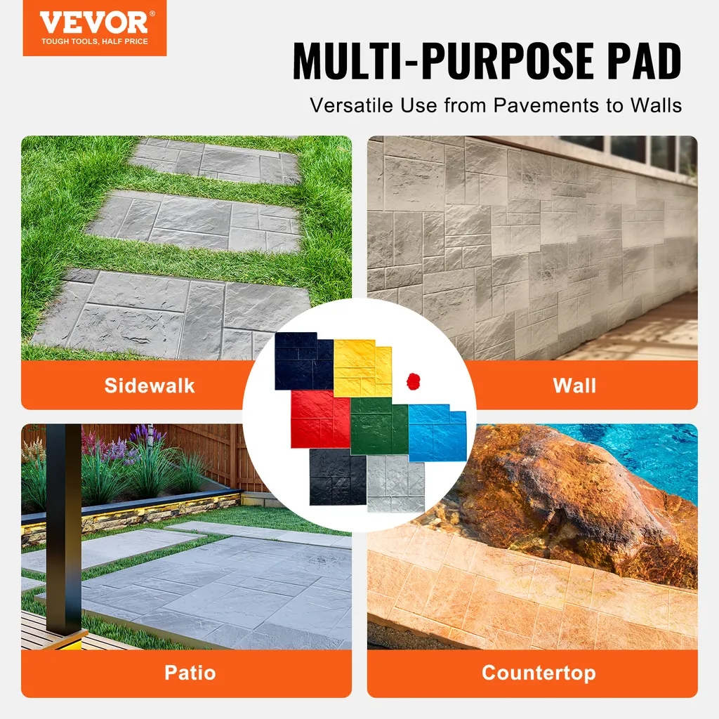Tampon Polyuréthane pour Béton à Texture Pierre, 7 Tapis de 61 cm Carrés - 2