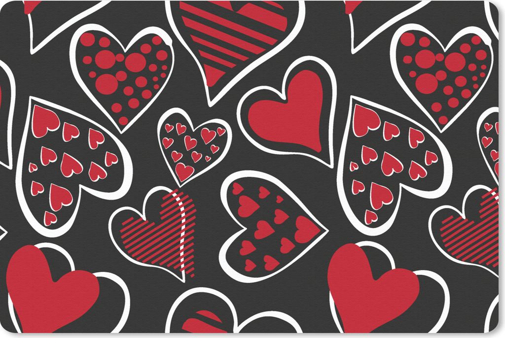 MuchoWow Mauspad Mousepad Mädchen - Herz - Liebe - Muster - Mädchen - Kinder - Kind 27x18 cm - Mousepads - Maus Mat - Pad - Mausunterlage - Bü...