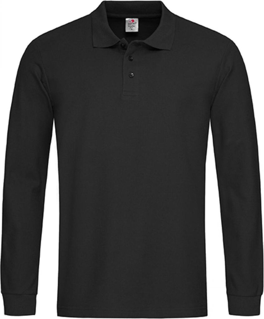 Stedman ST3400 | Herren Longsleeve Poloshirt 100 - Farbe: Black Opal - Größe: S