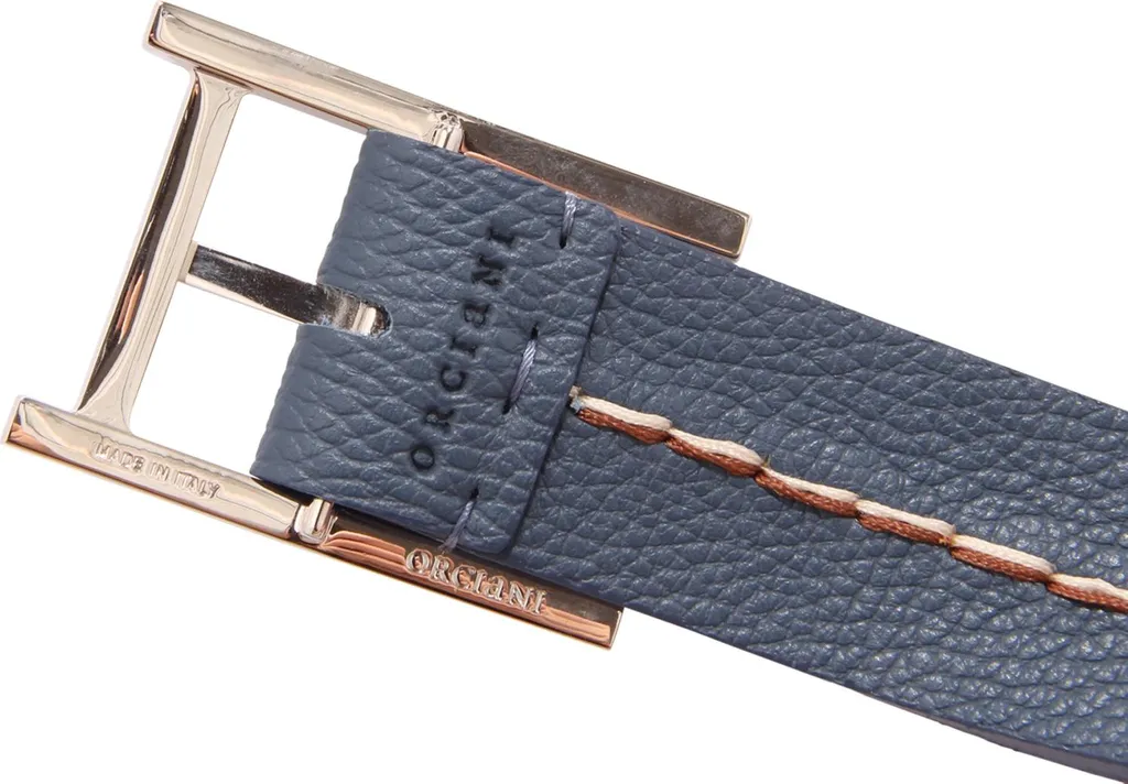 Cintura Reversibile Orciani 9804Az Micron Double: Vera Pelle Made in Italy