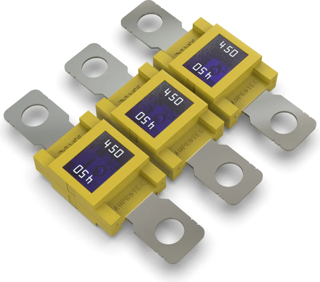 Fusible à Haute Intensité 450A Mega Bolt-down Jaune AUPROTEC - 3 Pcs