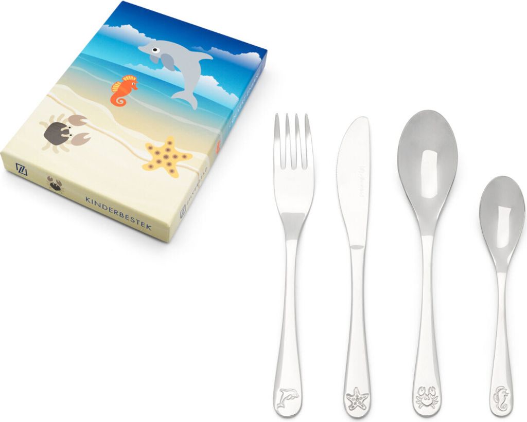 Zilverstad Set Di Posate Per Bambini In Acciaio Inox – 4 Pezzi Con Animali Del Bosco (cervo, Coniglio, Scoiattolo, Gufo) In Confezione Regalo - 5