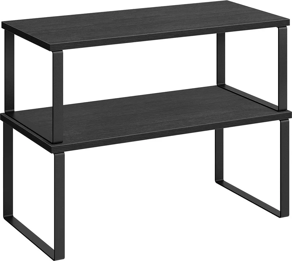Set 2 Scaffali Portaspezie Estensibili Nero - Organizza con Stile